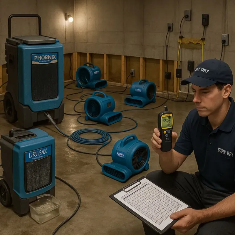 Structural Drying and Dehumidification process in New Castle, IN
